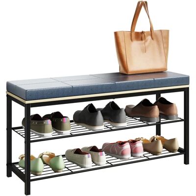 VCM Taliro Rangement à Chaussures - Banc en Style Industriel - 90x30x48cm - Publicité VCM Taliro Rangement à Chaussures - Banc en Style Industriel - 90x30x48cm - Publicité