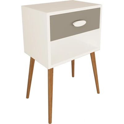 VCM Singol XL Nachttisch - Nachttisch mit Schublade, Skandinavischer Stil, Modernes Retro-Design VCM Singol XL Nachttisch - Nachttisch mit Schublade, Skandinavischer Stil, Modernes Retro-Design