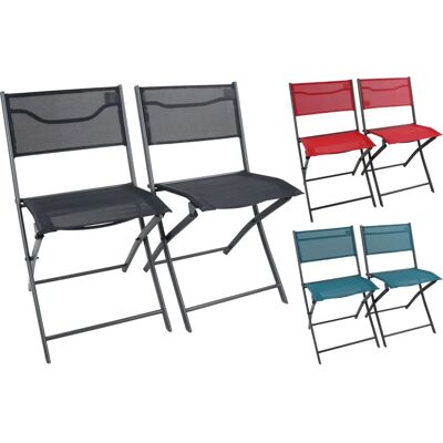 VCM 2-piece Garden Chairs - Foldable, Textilene, Red VCM 2-piece Garden Chairs - Foldable, Textilene, Red