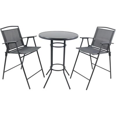 VCM Garlos 70cm Gartenset - Stahl, Textilene, Anthrazit VCM Garlos 70cm Gartenset - Stahl, Textilene, Anthrazit