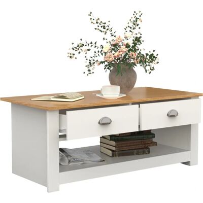 VCM Balusa Couchtisch - Retro Weiß 104x50x42cm VCM Balusa Couchtisch - Retro Weiß 104x50x42cm