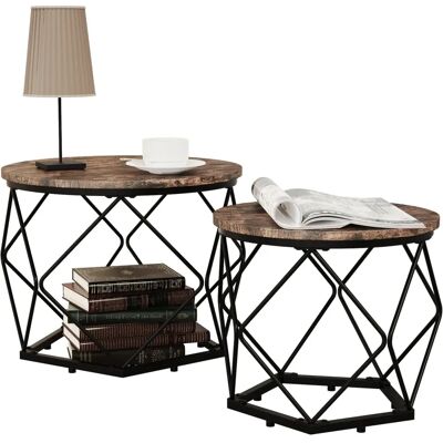 VCM Helaro M Table Basse Industrielle Chêne Vintage - Tables - Publicité VCM Helaro M Table Basse Industrielle Chêne Vintage - Tables - Publicité