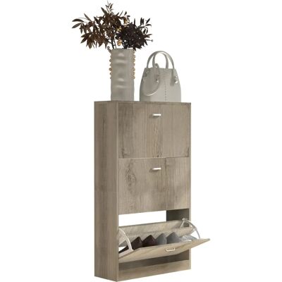VCM Sipos Holz Schuhschrank - Platzsparend, 3 Türen, 18 Paar Schuhe VCM Sipos Holz Schuhschrank - Platzsparend, 3 Türen, 18 Paar Schuhe