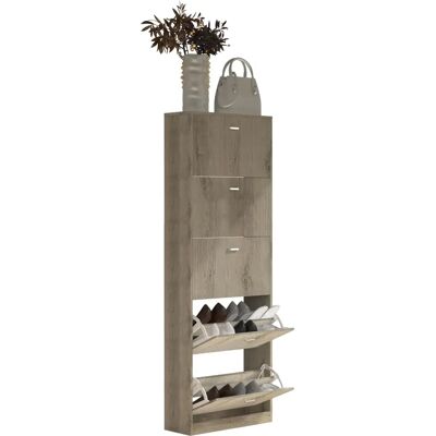 Armoire à chaussures en bois Sipos XL - Gain de place pour 30 paires - Publicité Armoire à chaussures en bois Sipos XL - Gain de place pour 30 paires - Publicité