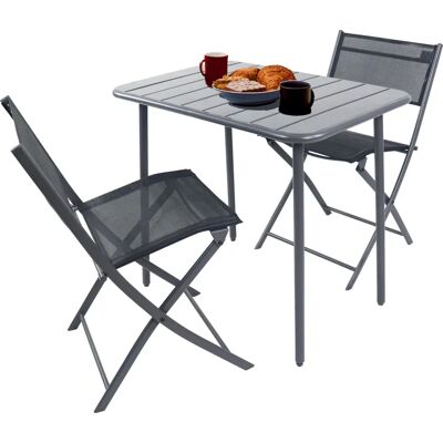 VCM Gartenset 1 Tisch und 2 Stühle - Schwarz VCM Gartenset 1 Tisch und 2 Stühle - Schwarz