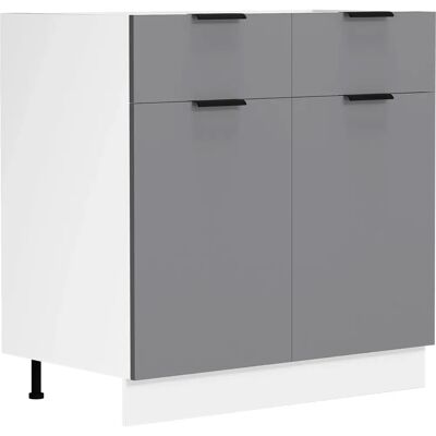 VCM Fasola Küchenschrank - Weiß / Anthrazit, ca. 82 cm hoch VCM Fasola Küchenschrank - Weiß / Anthrazit, ca. 82 cm hoch