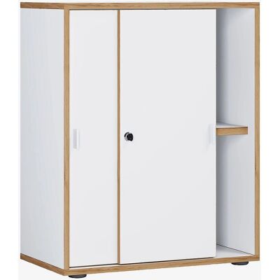 VCM Weißer Büroschrank mit 2 Fächern - Aktenschrank VCM Weißer Büroschrank mit 2 Fächern - Aktenschrank