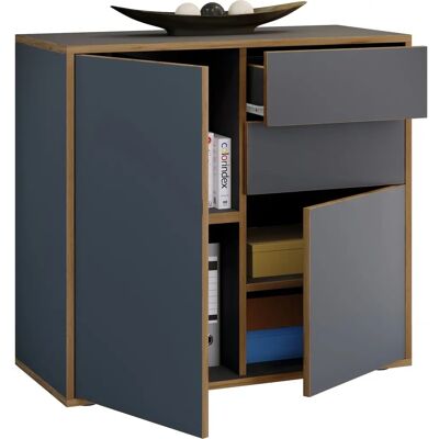 Armoire de Bureau VCM Salia - Anthracite & Chêne Miel - Publicité Armoire de Bureau VCM Salia - Anthracite & Chêne Miel - Publicité