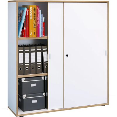 VCM Büroschrank mit Schiebetüren - Platzsparend, Verstellbare Fachböden VCM Büroschrank mit Schiebetüren - Platzsparend, Verstellbare Fachböden