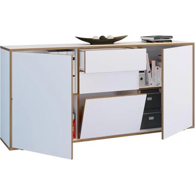 VCM Oppbevaringsskap Salia - Hvit, Honning eik - 160x32x74cm VCM Oppbevaringsskap Salia - Hvit, Honning eik - 160x32x74cm