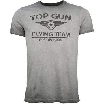 Top Gun Heren T-Shirt Grijs Maat 52 (L) - T-Shirt Top Gun Heren T-Shirt Grijs Maat 52 (L) - T-Shirt