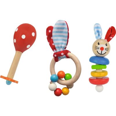 Eichhorn Baby-Geschenkset - Holzrasseln & Greifringe - Ab Geburt Eichhorn Baby-Geschenkset - Holzrasseln & Greifringe - Ab Geburt