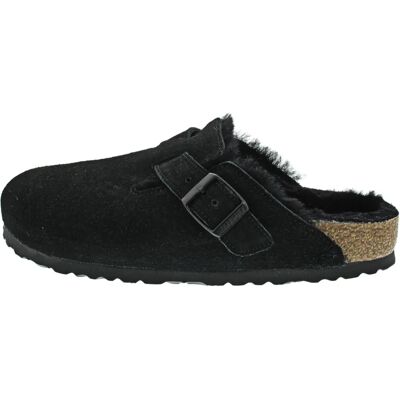 Birkenstock Boston Wildleder Lammfell - schwarz Birkenstock Boston Wildleder Lammfell - schwarz