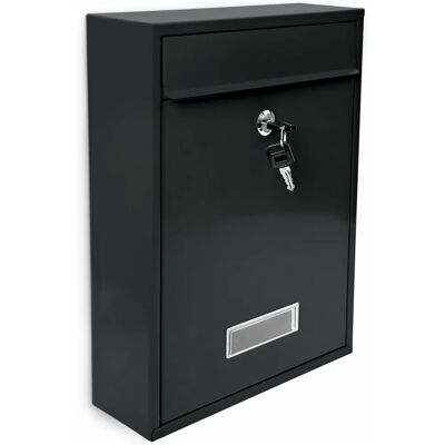 Relaxdays Mailbox, Modern Black, 26.5x35x8.5cm - Mailbox Relaxdays Mailbox, Modern Black, 26.5x35x8.5cm - Mailbox