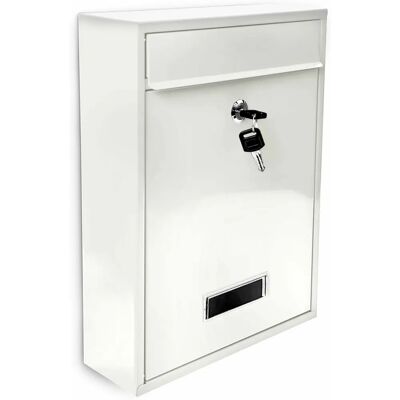 Relaxdays Mail Box White - Durable Metal, Secure Lock, 26.5x8.5x35 cm - Mail Box Relaxdays Mail Box White - Durable Metal, Secure Lock, 26.5x8.5x35 cm - Mail Box