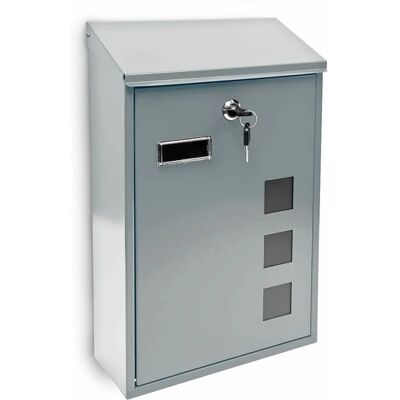 Relaxdays Silver Mailbox with 3 Windows - Mailbox Relaxdays Silver Mailbox with 3 Windows - Mailbox