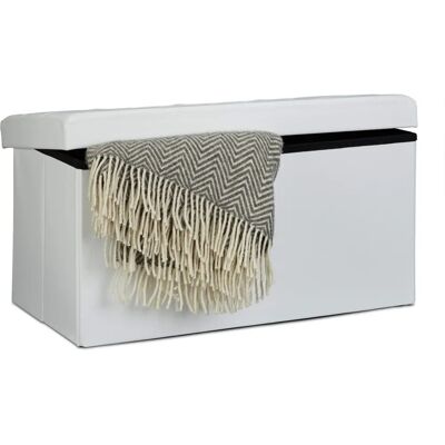Panca contenitore Relaxdays con coperchio - 38x76x38 cm - Bianco Panca contenitore Relaxdays con coperchio - 38x76x38 cm - Bianco