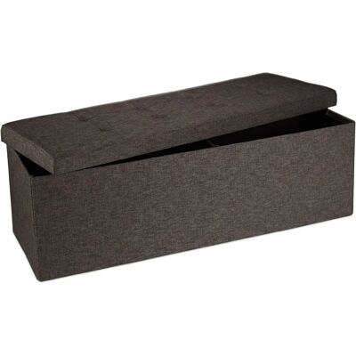Relaxdays Pouf de rangement pliable - Banc en lin avec 140L Relaxdays Pouf de rangement pliable - Banc en lin avec 140L