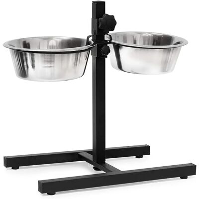 Relaxdays Elevated Dog Feeders - Stainless Steel Adjustable Height Relaxdays Elevated Dog Feeders - Stainless Steel Adjustable Height