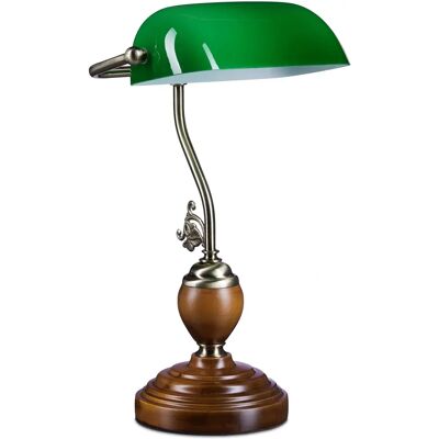 Relaxdays Vintage Zielona Lampka Biurkowa - Styl lat 30. Relaxdays Vintage Zielona Lampka Biurkowa - Styl lat 30.