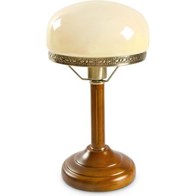 Relaxdays Vintage Beigefarbene Glastischlampe - Retro Deko Relaxdays Vintage Beigefarbene Glastischlampe - Retro Deko