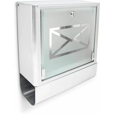 Relaxdays Silber Briefkasten - Modell 10018515 mit Schloss & Zeitungssortiment Relaxdays Silber Briefkasten - Modell 10018515 mit Schloss & Zeitungssortiment