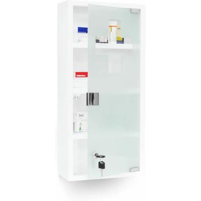 Relaxdays Medizin-Schrank EMERGENCY XXL, Weiß, 57x27x12cm Relaxdays Medizin-Schrank EMERGENCY XXL, Weiß, 57x27x12cm