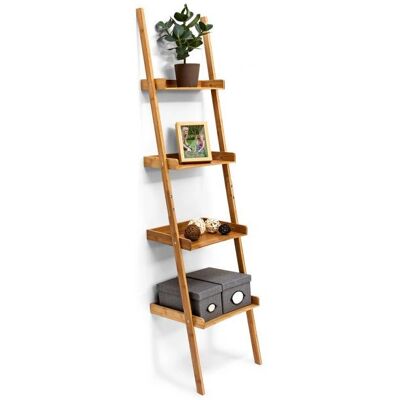 Relaxdays Bamboo Wall Shelf - 4 Tier Modular Shelf for Bathroom & Living Room Relaxdays Bamboo Wall Shelf - 4 Tier Modular Shelf for Bathroom & Living Room