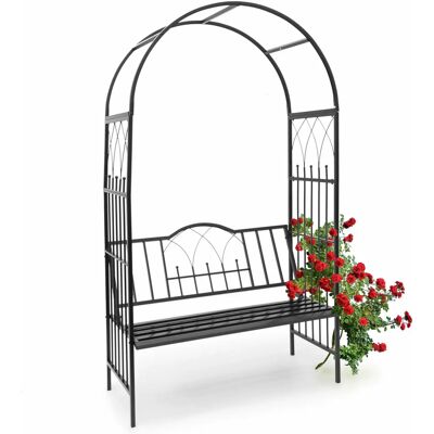 Relaxdays Arche de jardin avec banc - Fer, 203x114.5x59 cm - Publicité Relaxdays Arche de jardin avec banc - Fer, 203x114.5x59 cm - Publicité