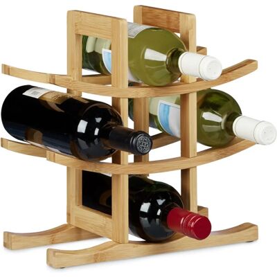 Relaxdays Bamboo Wine Rack - 9 Bottles Horizontal Storage Relaxdays Bamboo Wine Rack - 9 Bottles Horizontal Storage