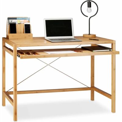 Relaxdays Natürlicher Holztisch mit Tastaturablage - Schreibtisch Relaxdays Natürlicher Holztisch mit Tastaturablage - Schreibtisch