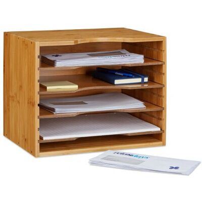 Relaxdays Bamboo Desk Drawer Organizer - 5 Compartments Relaxdays Bamboo Desk Drawer Organizer - 5 Compartments