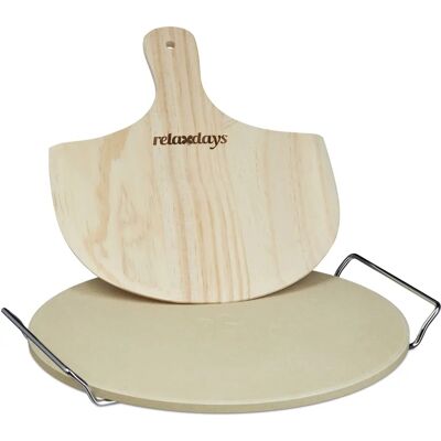 Set de piedra para pizza Relaxdays - Natural - Para horno y parrilla Set de piedra para pizza Relaxdays - Natural - Para horno y parrilla