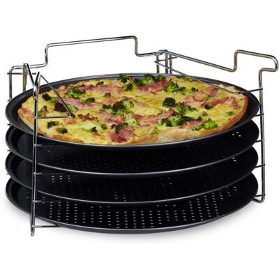 Relaxdays Pizzableche Set - Antihaft, 4 Stück, 29cm Relaxdays Pizzableche Set - Antihaft, 4 Stück, 29cm