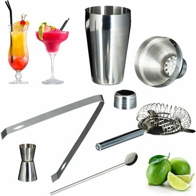 Relaxdays Edelstahl Cocktail-Shaker-Set - 5 Zubehörteile für Getränke Relaxdays Edelstahl Cocktail-Shaker-Set - 5 Zubehörteile für Getränke