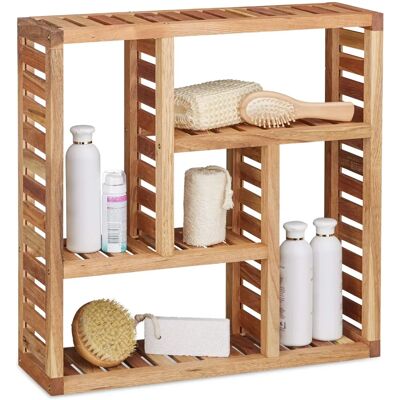 Relaxdays Valnöt vägghylla - 5 fack - Badrum, Kök, Vardagsrum - 50x15x15 cm Relaxdays Valnöt vägghylla - 5 fack - Badrum, Kök, Vardagsrum - 50x15x15 cm