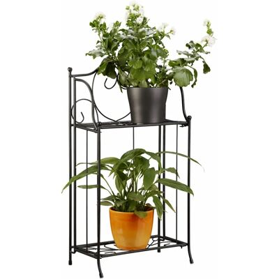 Relaxdays Plant Stand - Metaal, 2 Planken - Binnen/Buiten Relaxdays Plant Stand - Metaal, 2 Planken - Binnen/Buiten