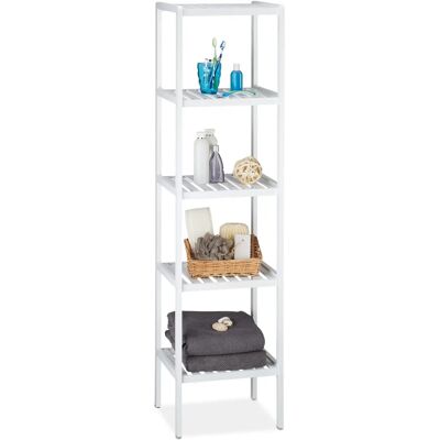 Prateleira de banheiro Relaxdays - Organizador de armazenamento branco de 5 camadas Prateleira de banheiro Relaxdays - Organizador de armazenamento branco de 5 camadas