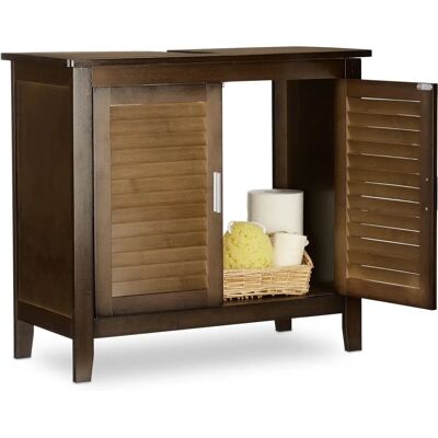Relaxdays Bambus Badezimmer Schrank - 60x67x30 cm - Dunkelbraun Relaxdays Bambus Badezimmer Schrank - 60x67x30 cm - Dunkelbraun