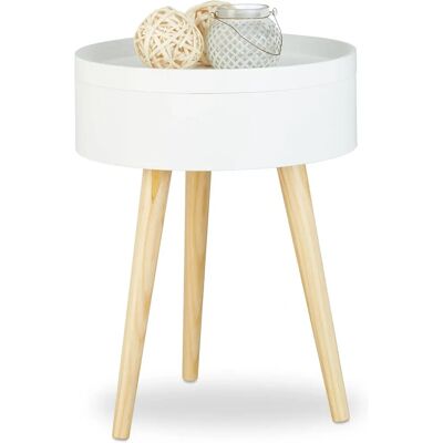 Relaxdays Vit Rund Skandinavisk Sidobord - 50x38x38 cm Relaxdays Vit Rund Skandinavisk Sidobord - 50x38x38 cm