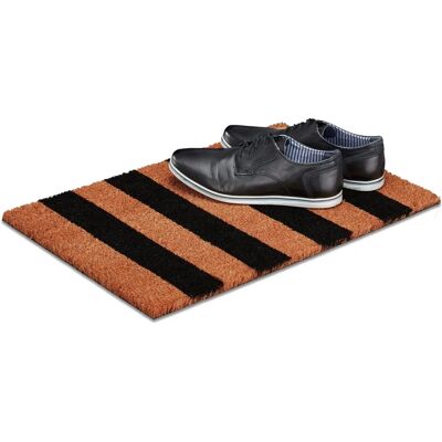 Relaxdays Felpudo de Coco Rayado Natural - Alfombra Relaxdays Felpudo de Coco Rayado Natural - Alfombra