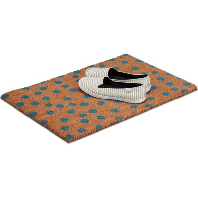 Relaxdays Beige y Azul Alfombra de Coco Rectangular - Decoración Interior/Exterior Relaxdays Beige y Azul Alfombra de Coco Rectangular - Decoración Interior/Exterior