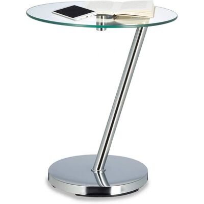 Relaxdays Silbertisch aus Glas, Rund, 52x45x45 cm Relaxdays Silbertisch aus Glas, Rund, 52x45x45 cm