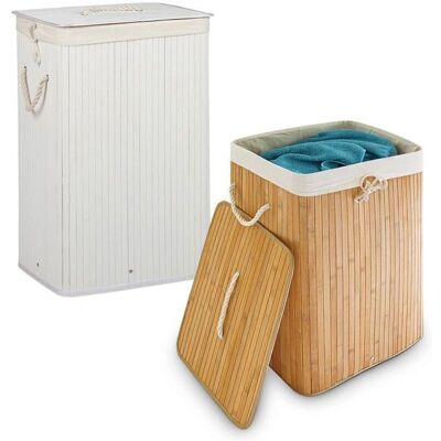 RELAXDAYS Cesto de ropa de bambú - Rectangular 83L - Plegable y ventilado RELAXDAYS Cesto de ropa de bambú - Rectangular 83L - Plegable y ventilado
