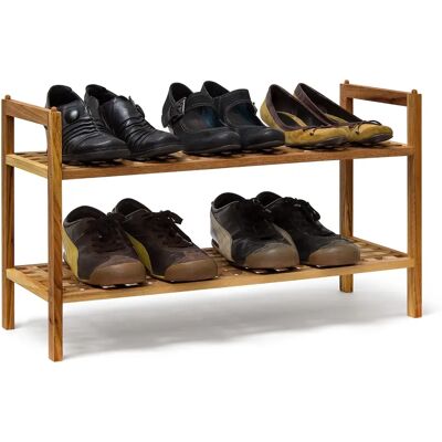 Relaxdays Estantería apilable de nogal - Organizador de zapatos Relaxdays Estantería apilable de nogal - Organizador de zapatos