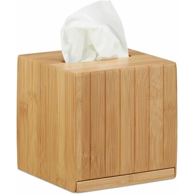 Relaxdays Bamboo Tissue Box - 14x14x14cm, Natural Decor Relaxdays Bamboo Tissue Box - 14x14x14cm, Natural Decor