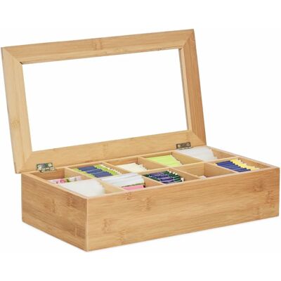Relaxdays Bambubox för Te med 10 Fack Relaxdays Bambubox för Te med 10 Fack