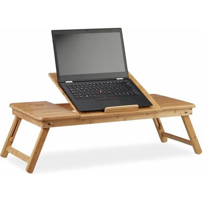 Relaxdays Bamboe Laptopstandaard - Verstelbaar & Kantelbaar - 49x90x35 cm Relaxdays Bamboe Laptopstandaard - Verstelbaar & Kantelbaar - 49x90x35 cm