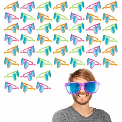 Relaxdays 12 x lunettes de fête, accessoire de costume bleu XXL - Accessoire de déguisement Relaxdays 12 x lunettes de fête, accessoire de costume bleu XXL - Accessoire de déguisement