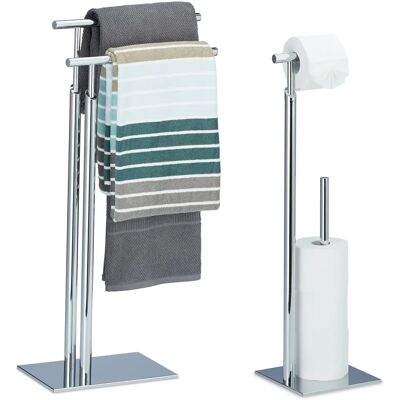 Set de Accesorios de Baño RELAXDAYS - Portarrollos y Toallero en Acero Set de Accesorios de Baño RELAXDAYS - Portarrollos y Toallero en Acero